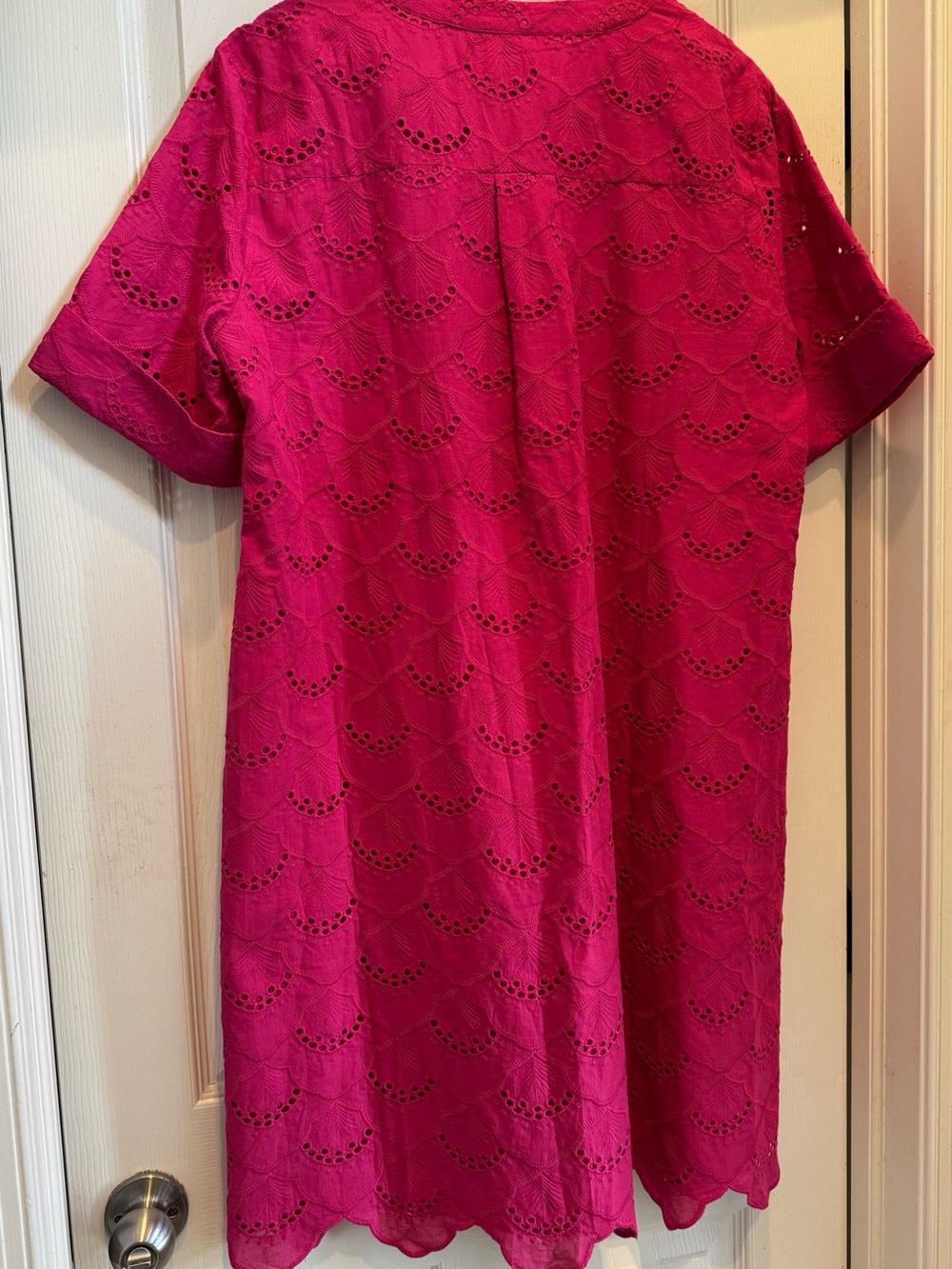 NWT Chico's Fuchsia Eyelet Shift Dress - Picture 2 of 8